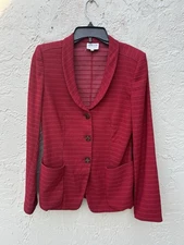Armani Collezioni red cotton blend blazer jacket Size 6