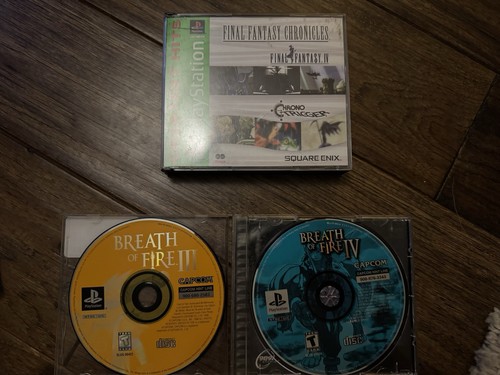 PlayStation PS1 RPG Game Lot w/ Cases - FF Chronicles, Breath of Fire III IV