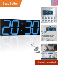 Large 18.7'' LED Display Digital Clock with Alarm & Timer for Home & Office