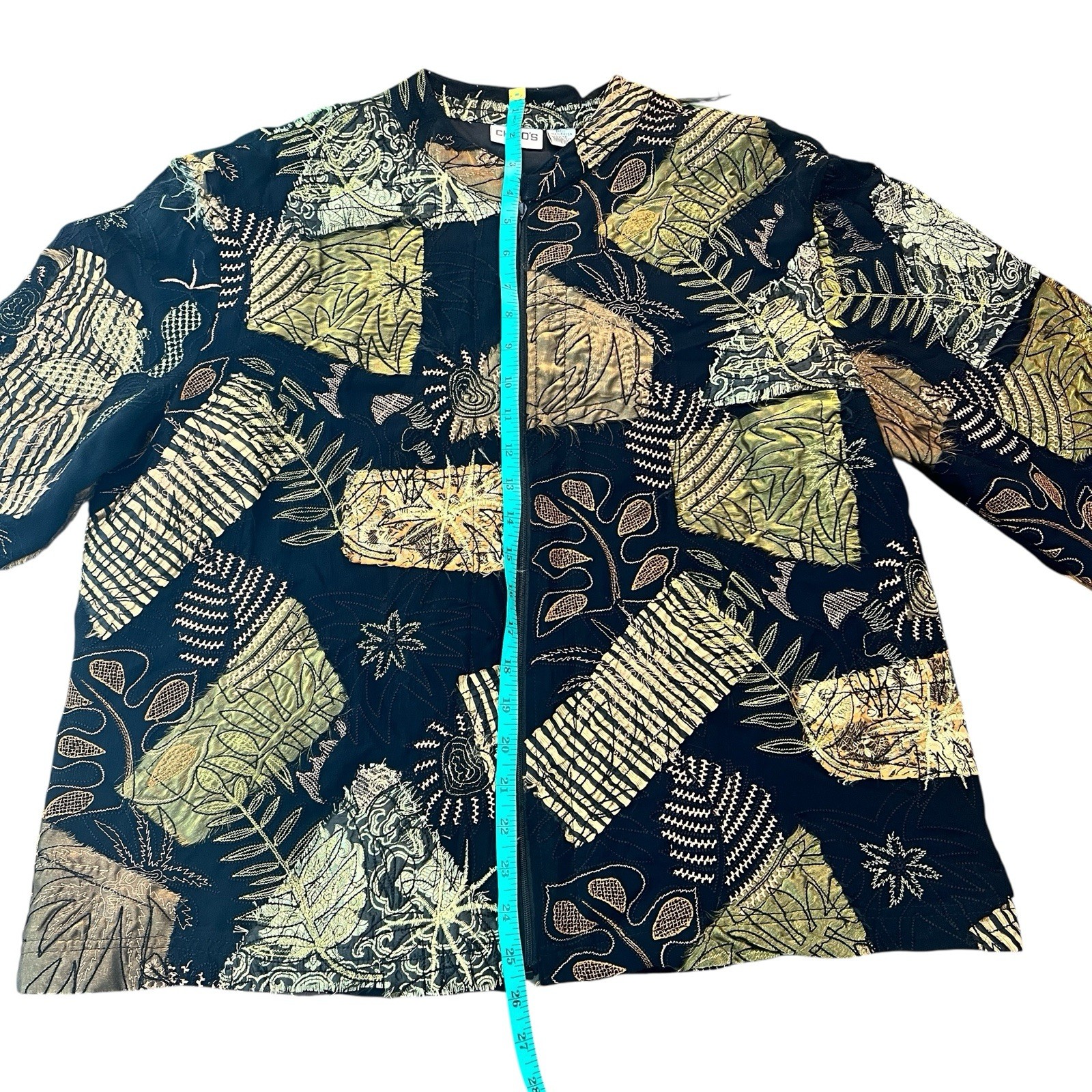 Chicos Blazer Jacket Patchwork Tapestry Boho Flor… - image 13