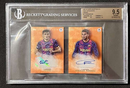 2021-22 TOPPS INCEPTION PEDRI TORRES DUAL AUTO /5 BOOKLET FC BARCELONA UCL
