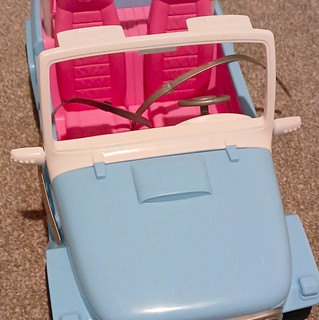 Barbie Vehicle Convertible Car Blue & Pink with White Windshield Frame