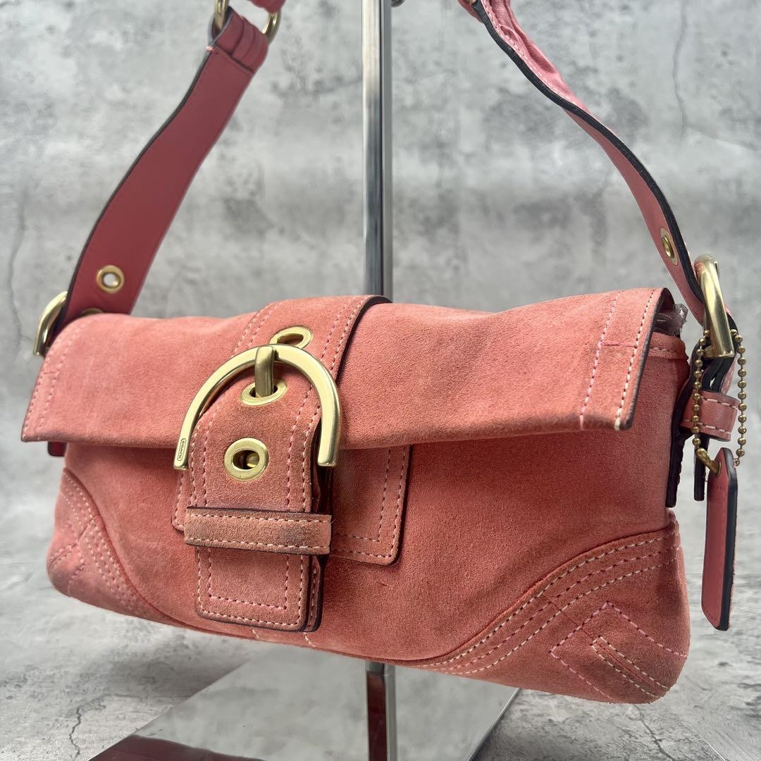 Coach Y2K Authentic Salmon Pink Color Soho Suede Satchel