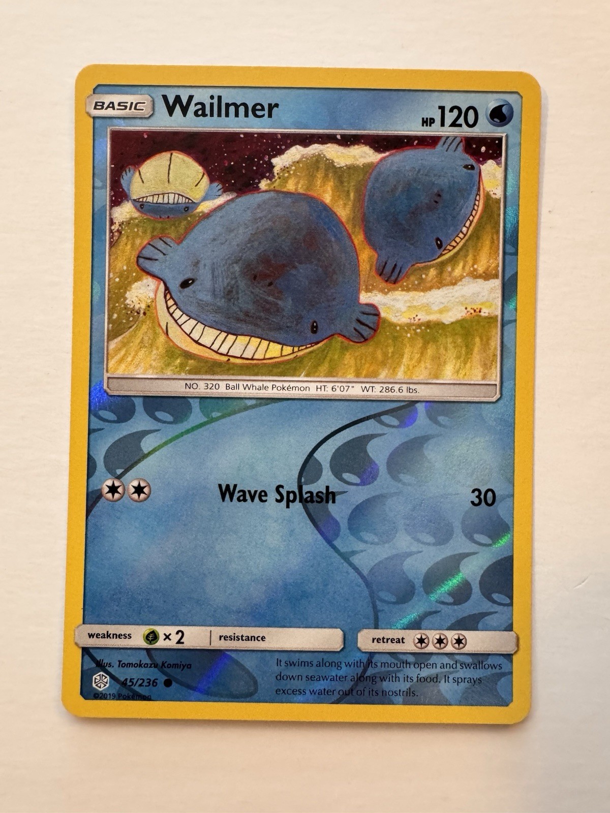 Wailmer 45/236 | Cosmic Eclipse Reverse Holo Pokémon Card | Near Mint