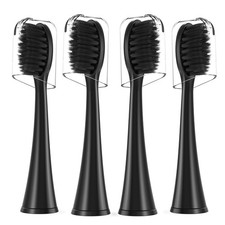 Toothbrush Replacement Heads Compatible with Burst 4 Count Pack of 1 , Black