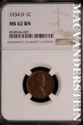1934-D Lincoln Wheat Cent-NGC MS 62 Brown Gem BU No Reserve #SLK921