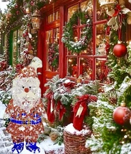 Vtg 3ft LED Lighted Christmas Santa Claus Indoor Outdoor Plastic Crystal NEW RAR