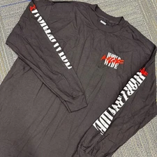 HUF Worldwide Graphic Long Sleeve T-Shirt Black Size Large Mens Streetwear