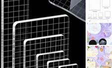 7 Pieces Acrylic Stamp Block, Assorted Sizes Clear Stamping Straight Edge