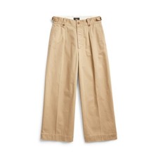 Ralph Lauren Tan Cotton Cropped Wide-Leg Pant Size 28