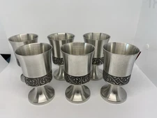 Norwegian Selandia Pewter Lot Goblets, Wine Coaster, Salt/Pepper, Napkin Rings