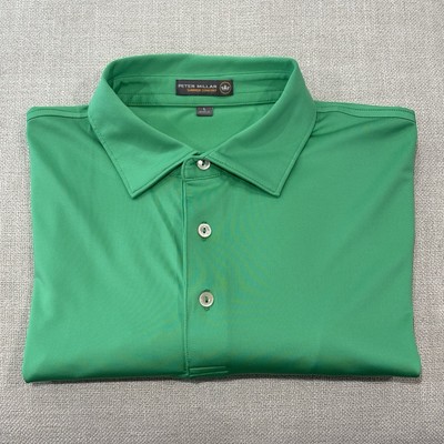 Peter Millar Summer Comfort Polo Shirt Whispering Pines Golf Club Large L Green
