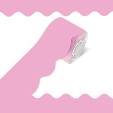 70Ft Pink Bulletin Board Border- Pure Scalloped Rolled Border 70FT,