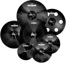 Titanium BLACK Cymbals Set 7-Piece Cymbal Pack Lightweight, Durable