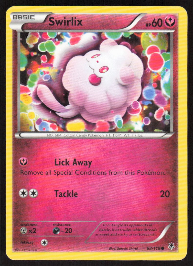 Pokemon Swirlix Common 68/119 XY - Phantom Forces LP