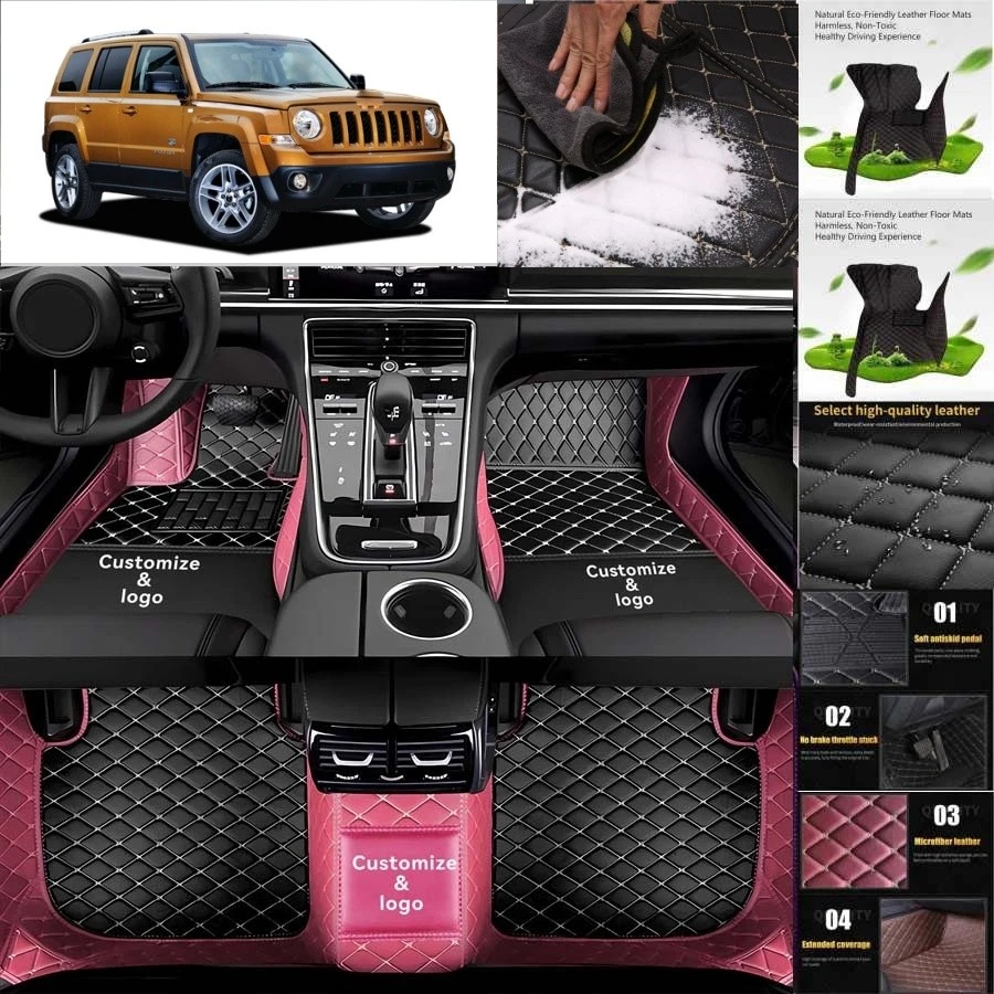 For Jeep Patriot Car Floor Mats Custom Waterproof Auto Liners Carpets  - Imagem 2 de 4