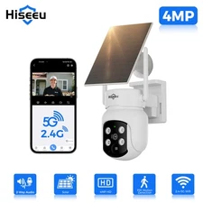 Hiseeu 4MP Wireles Solar Battery Security Camera Outdoor 5G Wifi Night Vision IP