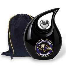 Teardrop Cremation Urn for Human Ashes Adult Large Baltimore Ravens Football New