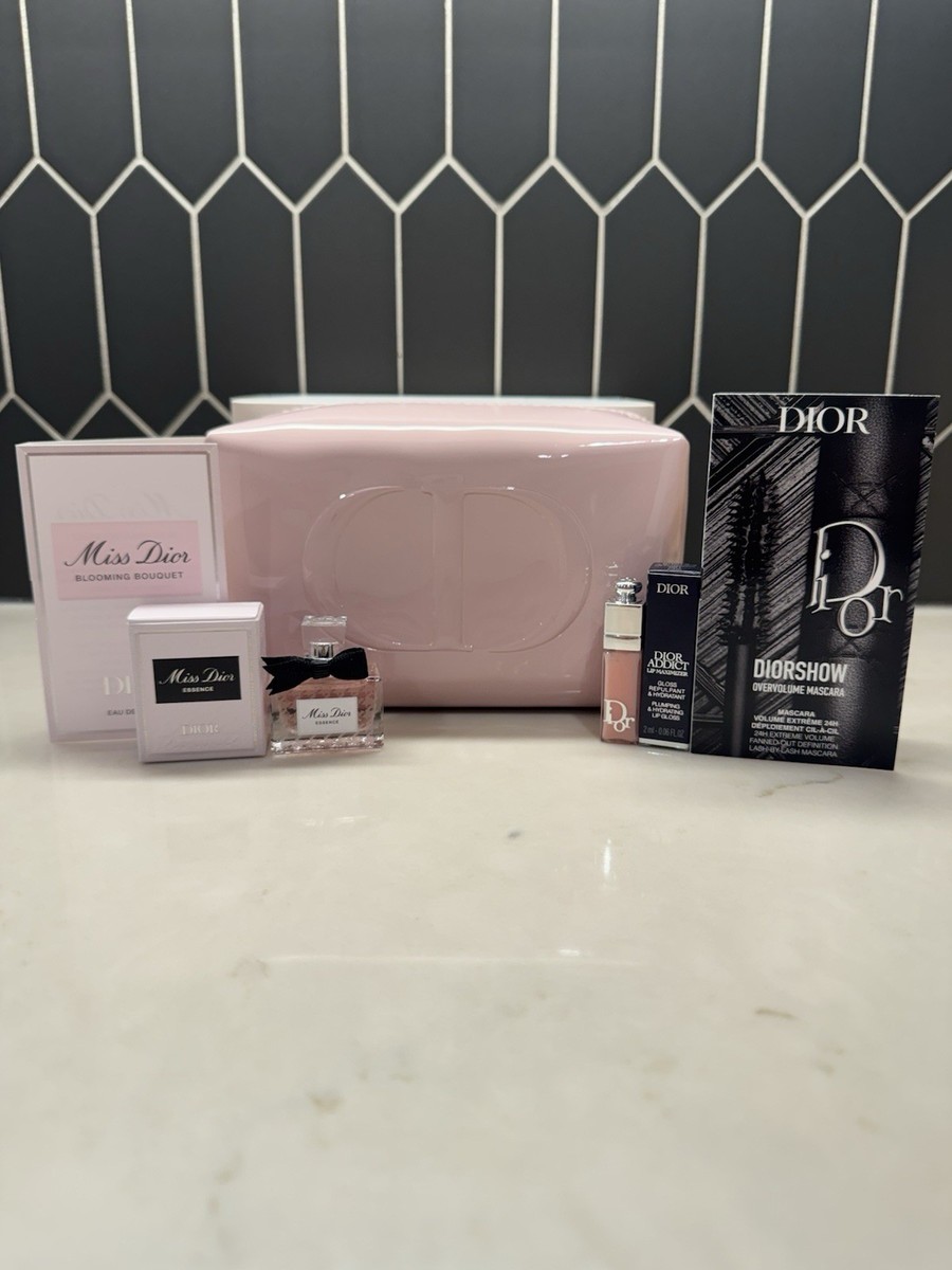 DIOR Beauty Pink Makeup Bag Cosmetic Pouch + 4 PC Beauty