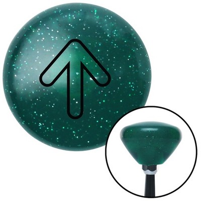 Black Bubble Directional Arrow Up Green Retro Metal Flake Shift Knob M16x1.5