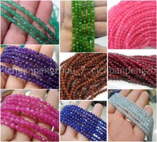 Natural 4mm Faceted Multicolor Jade Gemstone Round Loose Beads 15''