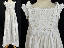 Victorian Ayrshire Whitework Embroidery Cutwork Baptismal Dress Christening Gown