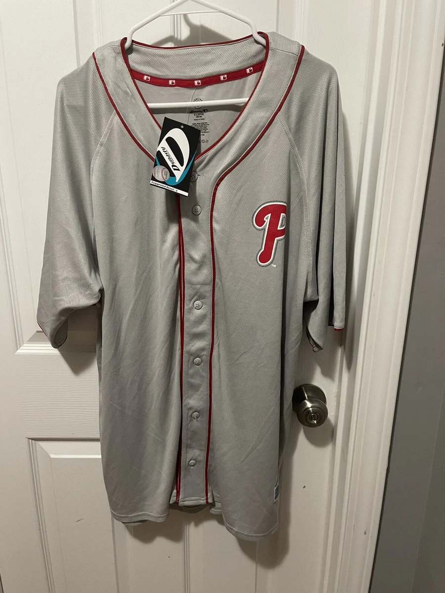 NWT Philadelphia phillies mens grey jersey Size XL Button up