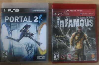 PS3 Lot Of 2 Portal 2 & Infamous ￼Greatest Hits