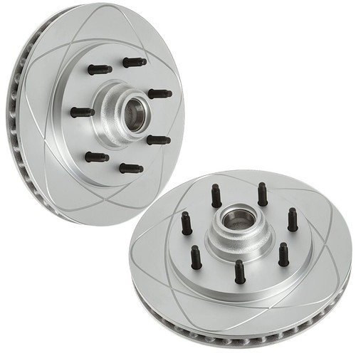 Front Ultra Slotted Disc Brake Rotors, Fits Ford F-150, F-250; 7 Lugs RWD - Picture 6 of 6