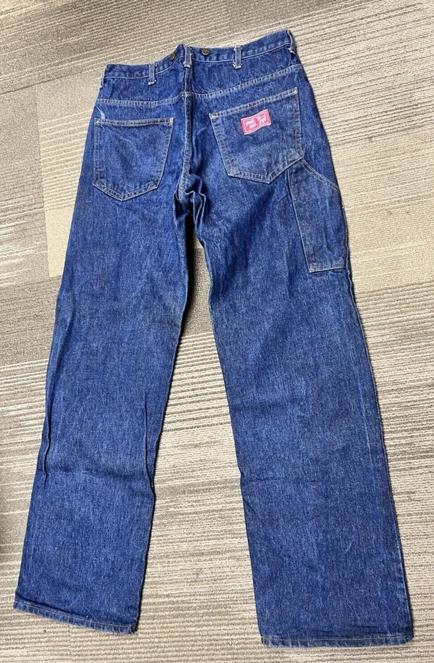 VTG Bailey’s Wild Ass Jeans 34x34 Logger Carpenter Multi Pocket Dungaree - Image 3 of 4