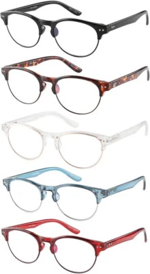 EYECEDAR Blue Light Blocking Reading Glasses Women Oval Frame +1.00/+1.75