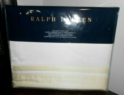 NEW RALPH LAUREN Bowery QUEEN Duvet Cover White Hollywood Cream 624tc $400