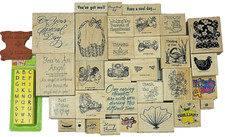 31 Wood Rubber Stamps Greeting Card Sayings Retro Arts My Sentiments Exactly