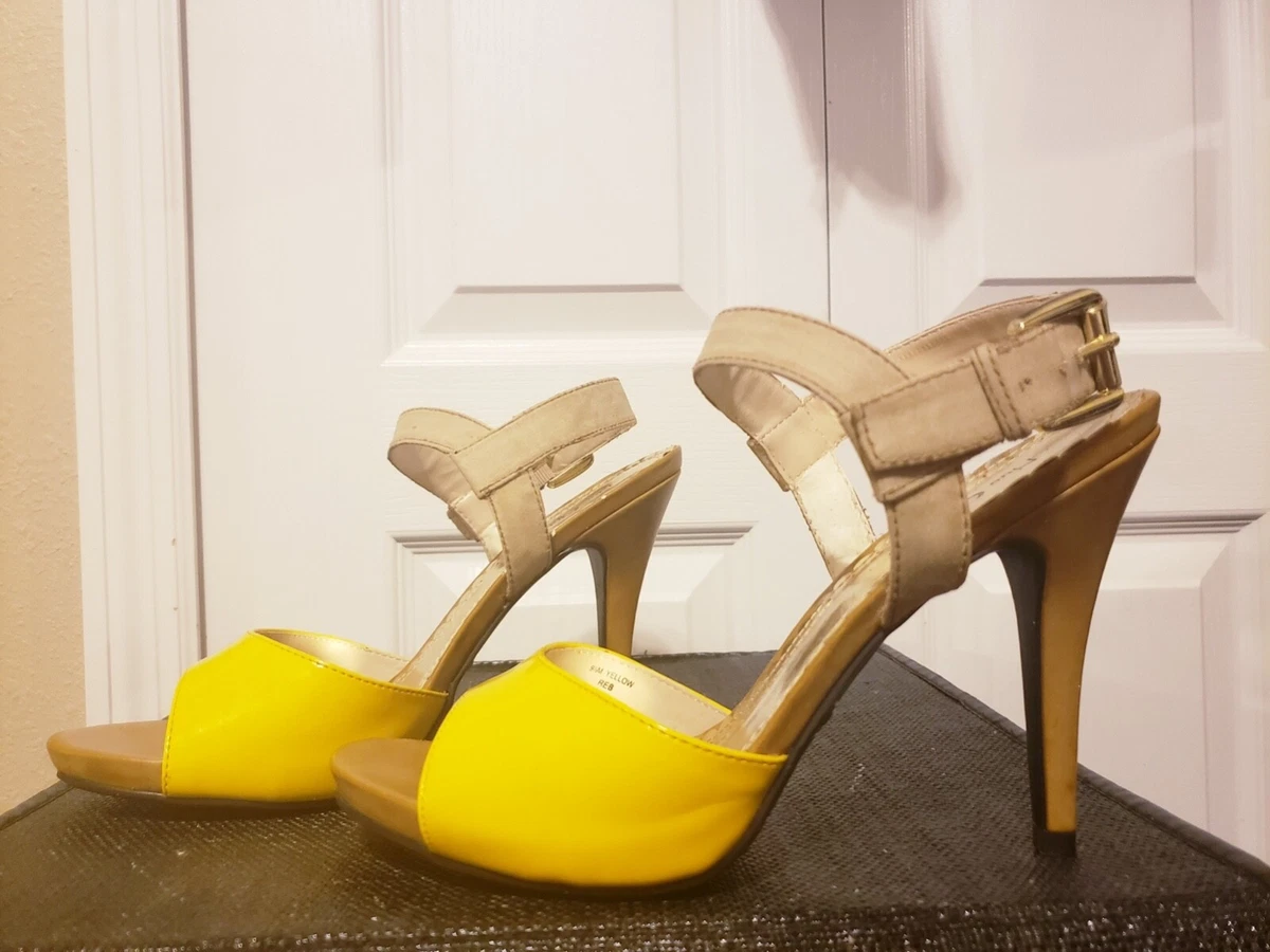 3 inch cheap yellow heels