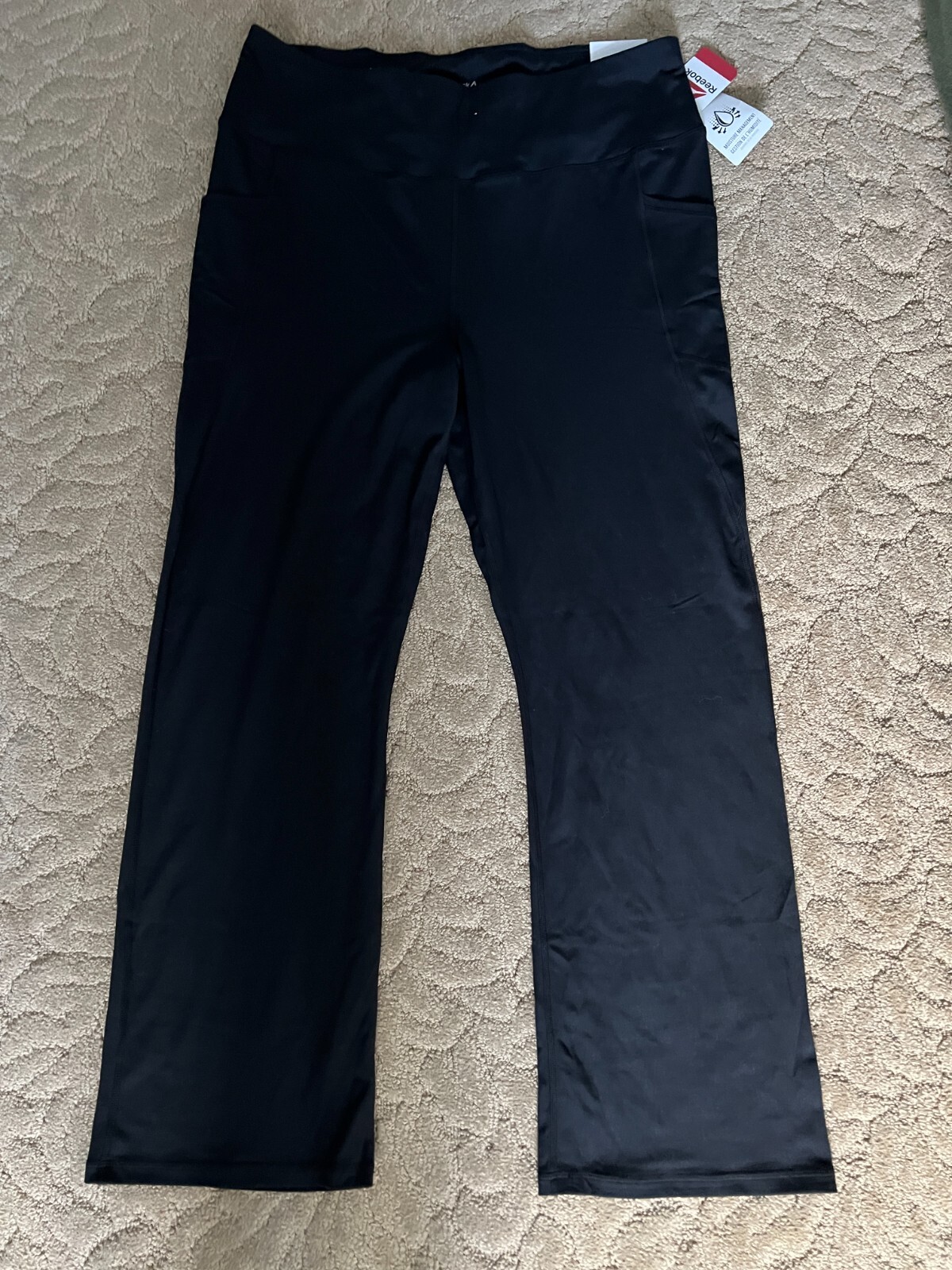 Reepok  Womens Size XXXL Straight High-Rise Pants  Black