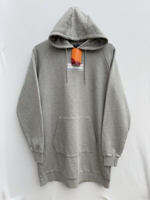 Ellesse Joda Hoodie Dress Grey Marl Embroidered Pastel Logo Loungewear Size UK 8