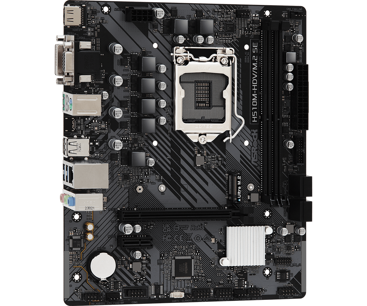 ASROCK　H510M-HDV-M.2 LGA1200 Asrock H510M-HDV/M.2 SE Board Intel H510 LGA1200 M-Atx 2 Ddr4 Vga