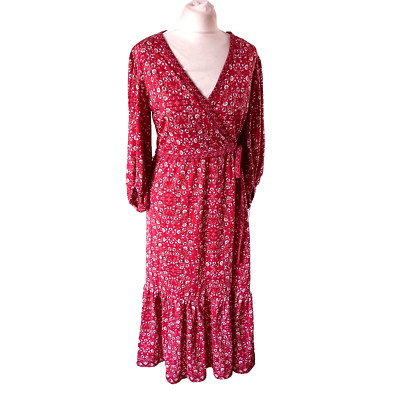 Max Studio Prairie Kleid Damen Medium Blumen Midaxi Bauern Cottagecore Stufen