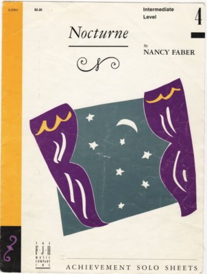Nocturne Piano Solo for the intermediate player Vintage Sheet Music, 1991