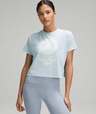 Lululemon  X MADHAPPY CATES TEE HEATHERED CIRRUS BLUE Z 0 NWT