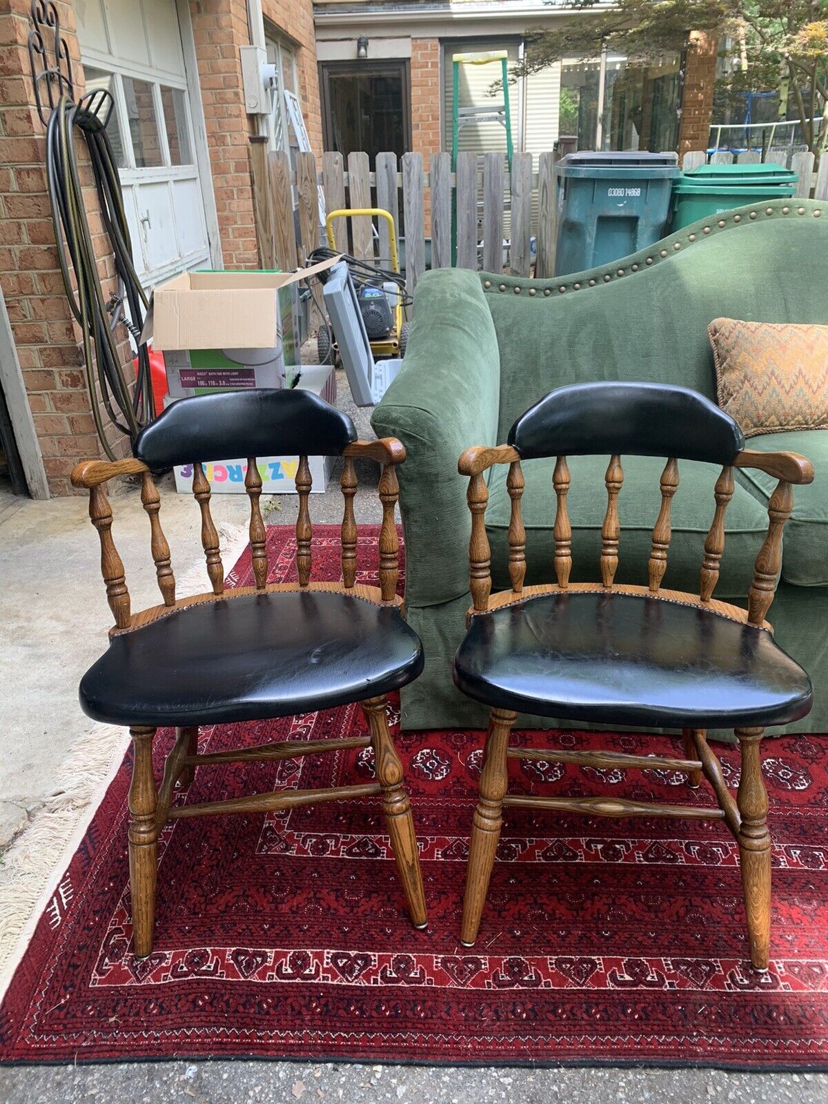 TWO - ANTIQUE BOLING CHAIR CO OFFICE/LIBRARY CAPTAINS CHAIRS 