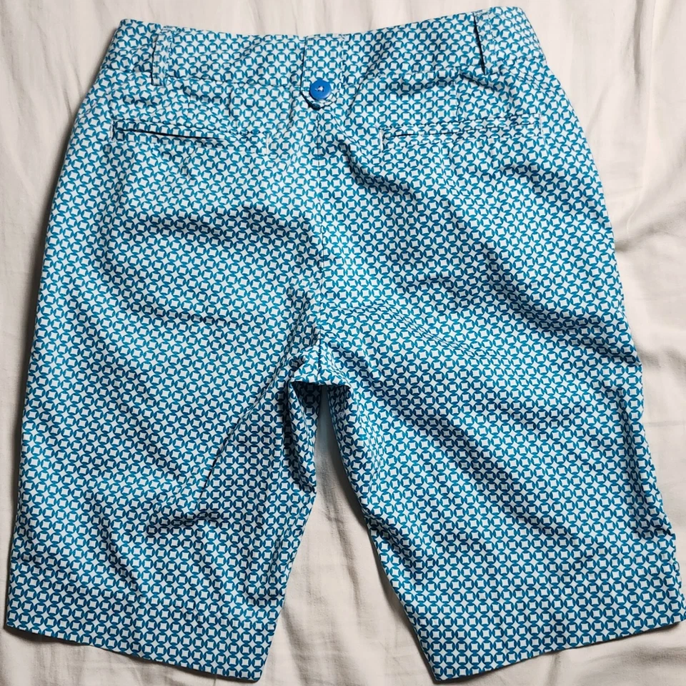 Bermudas cortas de golf Puma Sport Lifestyle azul blanco geométricas talla 2 Foto 4 de 4