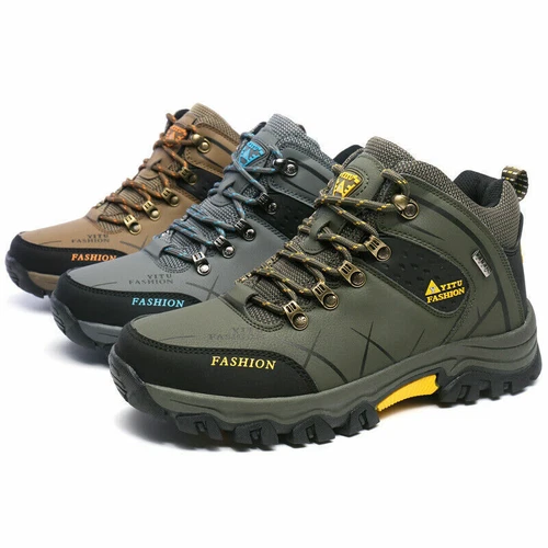 Herren Wasserdichte Knöchelstiefel Outdoor Leder Stiefel Wanderschuhe Stiefel - Bild 1 von 28