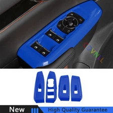 Inner Door Window Switch Lift Cover Trim For Ford Ranger 2023-2024 Bright Blue