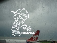 VOLVO piss on Scania  funny Car Truck lorry Racing vjnyl stickers/decals