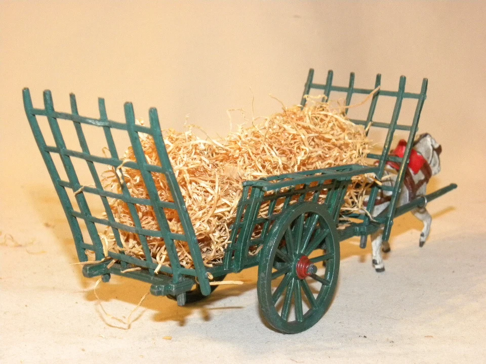 JOUET ANCIEN FERME EN PLOMB CREUX ATTELAGE FERMIER FOURRAGERE LR  LOUIS ROUSSY + - Photo 4/4