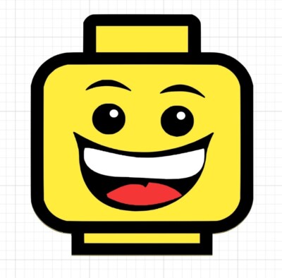 Laughing head -Mini Fig - Vinyl Sticker, Multi Layer Color 3x3.25 Inches!