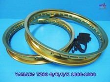YAMAHA YZ80 G/H/J/K 1980-1983   FRONT & REAR GOLD ALU WHEEL RIM SET  (ma6856)
