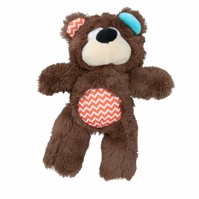 Super Tough Plush Bear Dog Toy With Squeak 26cm/10" eBay