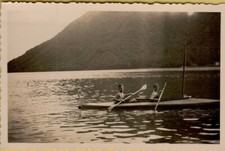 169551 ANTICA FOTOGRAFIA GITA CANOA CREDO LAGO DI LUGANO